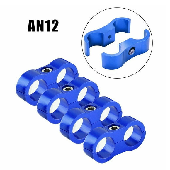 4Pcs Hose Separator Clamp 4AN 8AN 10AN 12AN Separator Clamp Fitting Oil Fuel Hose Line锛?Pcs/lot 6AN Separator Clamp Adapter For Oil Fuel Line銆?blue AN12