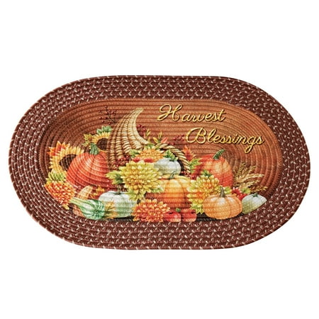 Cornucopia Harvest Kitchen Braided Accent Rug to Protect Your Floors and Carpets in High Traffic