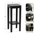 thumbnail image 5 of Kate and Laurel Talcott Modern Square Wood Drink Table, 12 x 12 x 28, Black, Transitional Decorative Two-Tier Pedestal Table for Use as Plant Stand Indoors or Living Room Decor Accent, 5 of 8