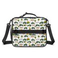 thumbnail image 2 of Tractor and Trailers White Pattern Insulated Lunch Bag with Shoulder Strap and Bottle Holder,Bento School Lunch Bag Box,11x9.5x3.5 Inches, 2 of 5