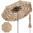 thumbnail image 1 of Costway 9 FT Solar LED Patio Umbrella, Push-Button Tilt & Crank, 24 LED Lights & 8 Ribs Brown, 1 of 1