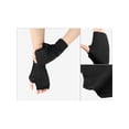 thumbnail image 3 of INSPIRE CHIC Fingerless Fleece Gloves Lightweight Warm Wrist Cover Short Arm Warmers One Size Black, 3 of 6