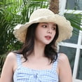 thumbnail image 4 of SPRING PARK Womens Floppy Summer Sun Beach Straw Hat UPF50 Foldable Wide Brim Sun Hat, 4 of 7
