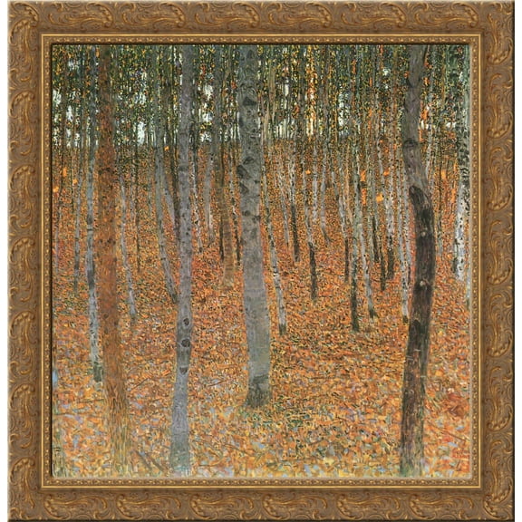 Beech Grove I 20x20 Gold Ornate Wood Framed Canvas Art by Gustav Klimt
