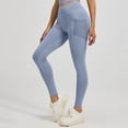 thumbnail image 2 of Yammkia Women's Tummy Control High Waisted Leggings Brushed Soft Naked Feel Workout Yoga Pants with Inner Pocket Straight Leggings for Women(Light Blue,XL), 2 of 7