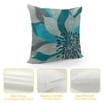 thumbnail image 4 of Fenyluxe Decorative Throw Pillow Covers Yellow and Gray Pastel Blue and Gray Trendy White Floral Teal Turquoise Aqua Lemon Floral Dahlia Pillow Case 12x12in, 4 of 5
