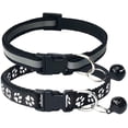 thumbnail image 1 of Lot de 2 Collier pour Chat Empreinte et Réfléchissant avec Clochette Collier de Base pour Chien et Chat Boucle Ajustable Polyester Collier pour Chat Ou Ceintures de Sécurité, 1 of 3