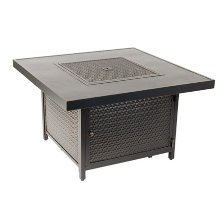 Fire Sense - Weyland Square LPG Fire Pit - Antique Bronze
