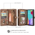 thumbnail image 2 of Allytech Galaxy A52 Case, A52 5G Case Wallet, 2 in 1 Detachable Magnetic Back Cover Zipper Multiple Cards Holder Flip Folio Wallet Protection Case Cover for Samsung Galaxy A52 5G, Darkbrown, 2 of 9