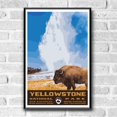 thumbnail image 2 of Yellowstone National Park Vintage Travel Poster / Postcard WPA Style Retro Old Faithful, 2 of 4