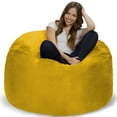 thumbnail image 5 of Chill Sack Bean Bag Chair, Memory Foam Lounger with Microsuede Cover, Kids, Adults, 4 ft, Lemon, 5 of 8