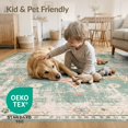 thumbnail image 4 of ODIKA 8'x10' Washable Area Rug Accessories Vintage Farmhouse Distressed Border Vanity Decorations for Dining Room, Large Office, Lounge, Non-Slip Chair-Friendly Mat, 4 of 7