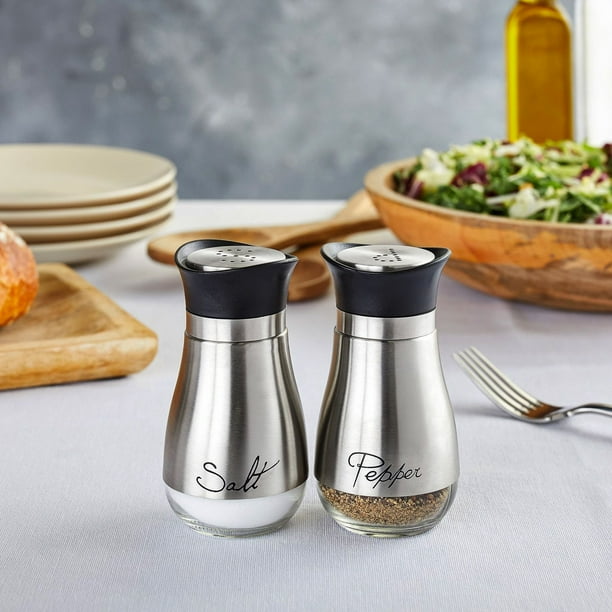 Reusable & Refillable Stainless Steel Salt & Pepper Shaker