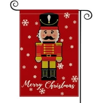 Newhomestyle Merry Christmas Nutcracker Garden Flag Vertical Double Sided, Winter Holiday Yard Outdoor Decoration 12x18 Inch