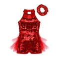 thumbnail image 3 of Raenseen Girls Sequins Ballet Leotard Dance Costume Jazz/Latin Modern Performance Dance Dress with Red 16, 3 of 6
