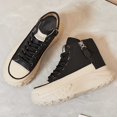 thumbnail image 4 of Women's Fashion Platform High Top Sneakers Casual Lace Up Canvas Shoes Comfortable Daily Walking Shoes For Women, 4 of 8