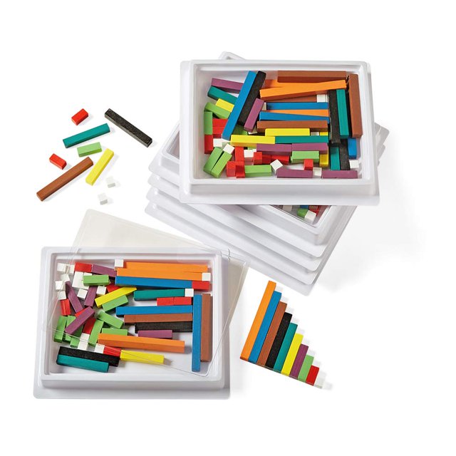 hand2mind Wooden Cuisenaire Rods with Trays, Math Manipulatives, Montessori Math Rods, Math Counters, Math Blocks, Counting Blocks, Montessori Math,