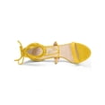 thumbnail image 4 of BLISSFUL STEP Chaussures pour Femmes Sandales à Talon Aiguille Haut à Bride Cheville à Nouer Bout Ouvert en Faux Suède Jaune 7, 4 of 8