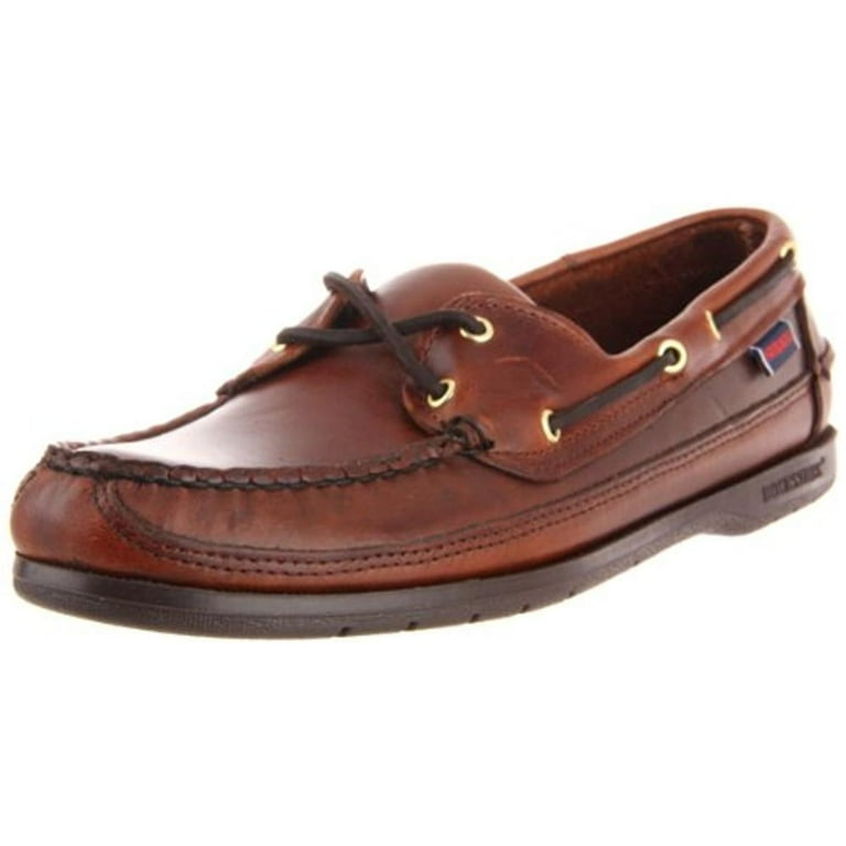 Mens Schooner Leather Distressed Boat Shoes - Walmart.com
