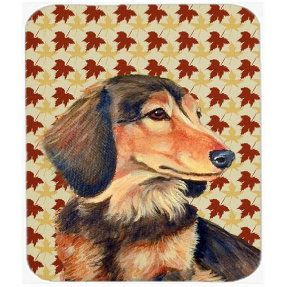 Dachshund Fall Leaves Portrait Mouse Pad, Hot Pad Or Trivet