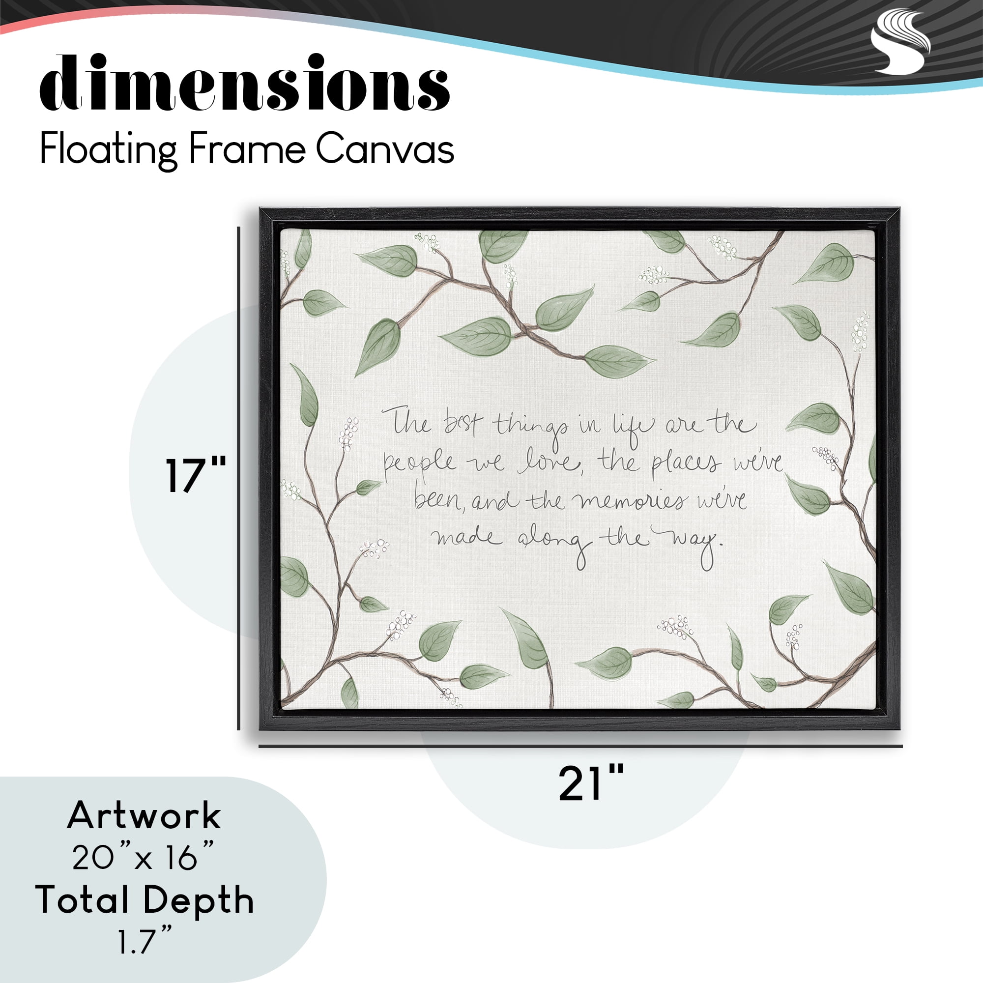 Stupell Industries The Best Things In Life Black Framed Floater Canvas Wall Art, design by SD Graphics Studio
