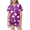 thumbnail image 5 of Halloween Pajamas for Kids 2 Piece Soft Breathable Satin Silky Pjs Short Sleeve Button-Down Cute Clothes for Girls, 5 of 5