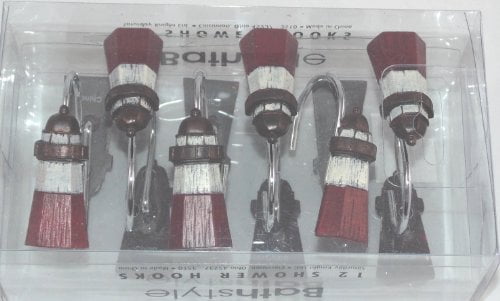Harbor Cove Lighthouses Decorative Shower Curtain Hooks Walmart Com