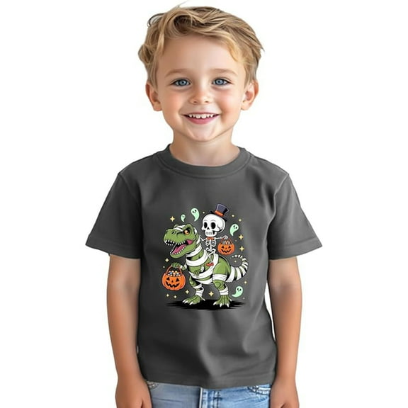 Byoo Toddler Boys Halloween T Shirt Short Sleeve Crew Neck Graphic Tee Holiday Soft Tshirt