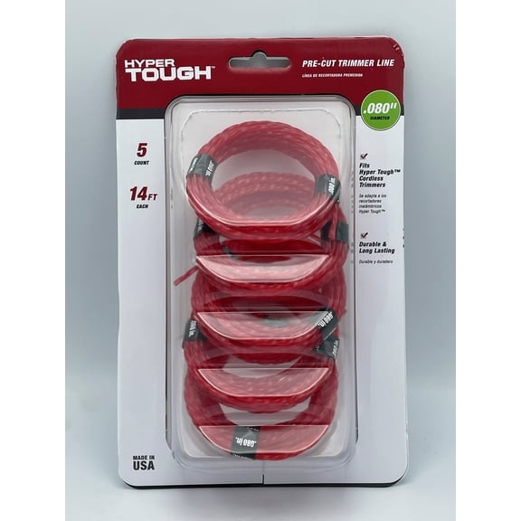 Hyper Tough .080 in. x 14 ft. Nylon Trimmer Line Coil - 5 count