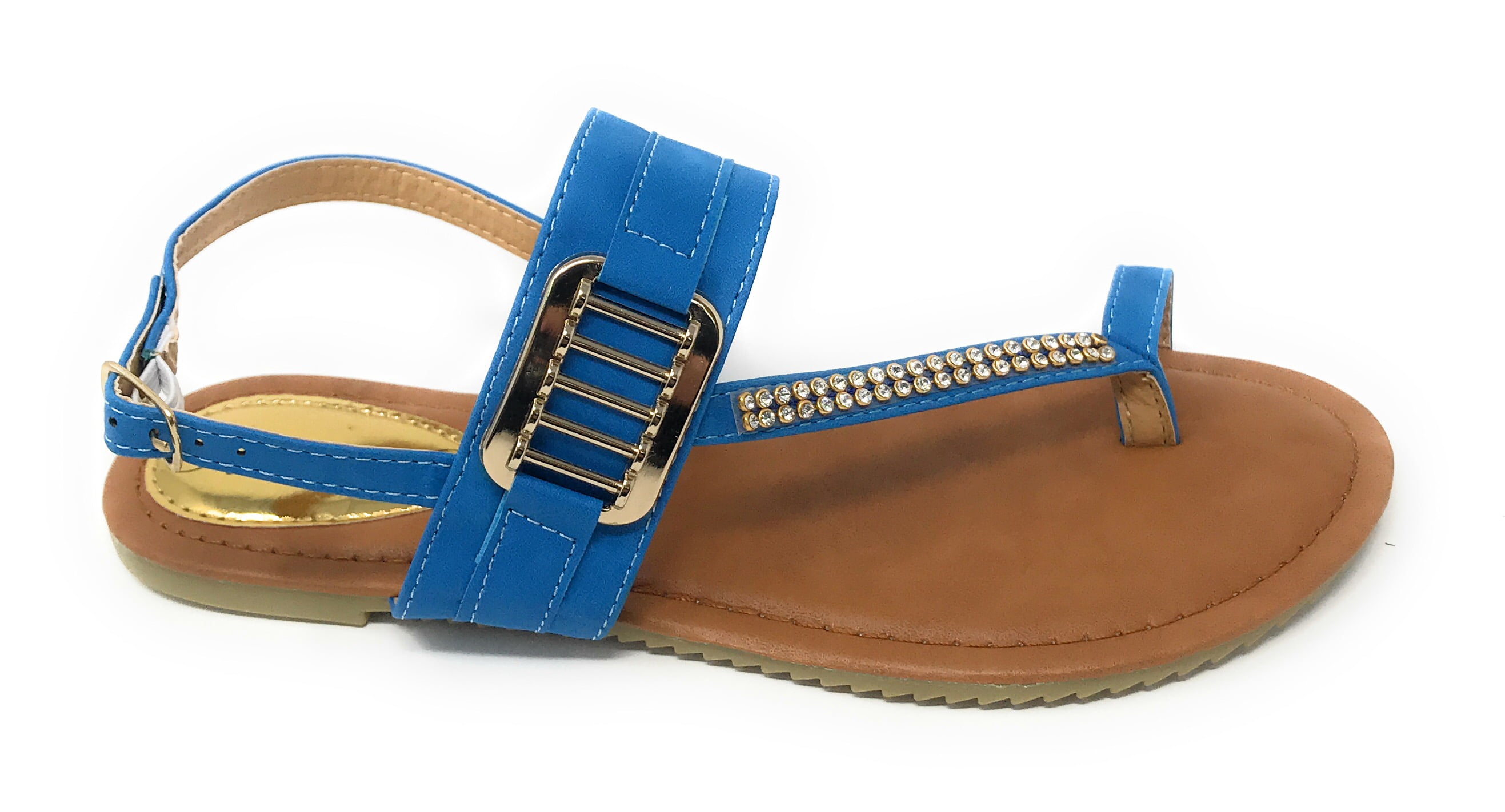 Victoria K Women's Side Buckle and Rhinestone Sandals