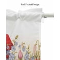 thumbnail image 5 of 4th of July Linen Curtain Valance for Bedroom/Bathroom/Kitchen/Office/Living/Dining Room Windows,Garden Flower Birds Stripes Stars Flag Rod Pocket Topper Drapes Decorative Cafe Drapery Panel 60x18, 5 of 6