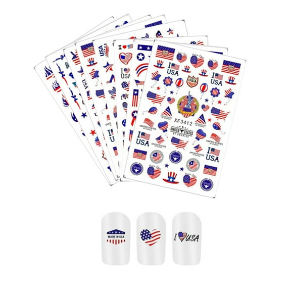 Nail for Women Girls 5 Sheets Self-Adhesive DIY Nail Set Nail Stickers Nail Decals for Fingernails Decor