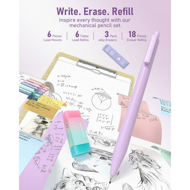 Ctosree 25 Pcs Aesthetic School Supplies Include Big Capacity Pencil Case 6 Pcs