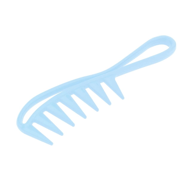 Peine De Peinado De Dientes Anchos Peine De Pelo Desenredante Con Mango Para Mujer Azul Sunnimix peine de peluquería