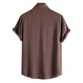 thumbnail image 4 of JINMGG Mens Tops under $5,Men's Casual Fashion Turn-down Collar Button Short Sleeve Blouse Tops Shirt Coffee XXXL, 4 of 4