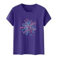 thumbnail image 4 of Odeerbi 4th of July Patriotic Shirt for Women Loose Fit Shirts Summer 2025 Casual Independence Day Printed Round Neck Short Sleeve Top Purple, 4 of 4