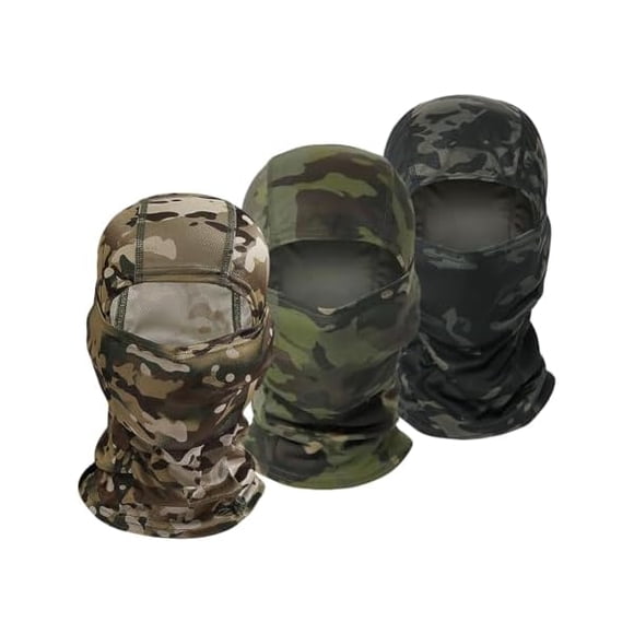 AoVoTo 3 Pcs Camo Balaclava Ski Mask Winter Full Face Mask Neck and Face Protector Cover Hunting Full Head Mask Windproof Breathable Mask for Skiing Motorcycle