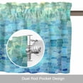 thumbnail image 6 of Turquoise Blue Teal Kitchen Curtain Valances for Windows Farmhouse Short Curtains, Chic Stained Glass Texture Aesthetic Rod Pocket Valance Curtain for Bedroom Cafe Living Room 54"x18", 6 of 8
