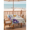 thumbnail image 2 of Outdoor Tablecloth with Umbrella Hole for Patio/Picnic/Party/Camping, Blue Purple Flowers Waterproof Table Cloth Rectangle Table Cover Washable, Spring Seasonal Botanical Florals (54"x 80"), 2 of 8