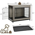 thumbnail image 2 of Walsunny Wooden Dog Crate Furniture,Double-Doors Kennel Indoor with Divider and Removable Tray,End Table Dog Crate for Decoration 32.5"L x 22.0"W x 25.0"H，Grey, 2 of 7
