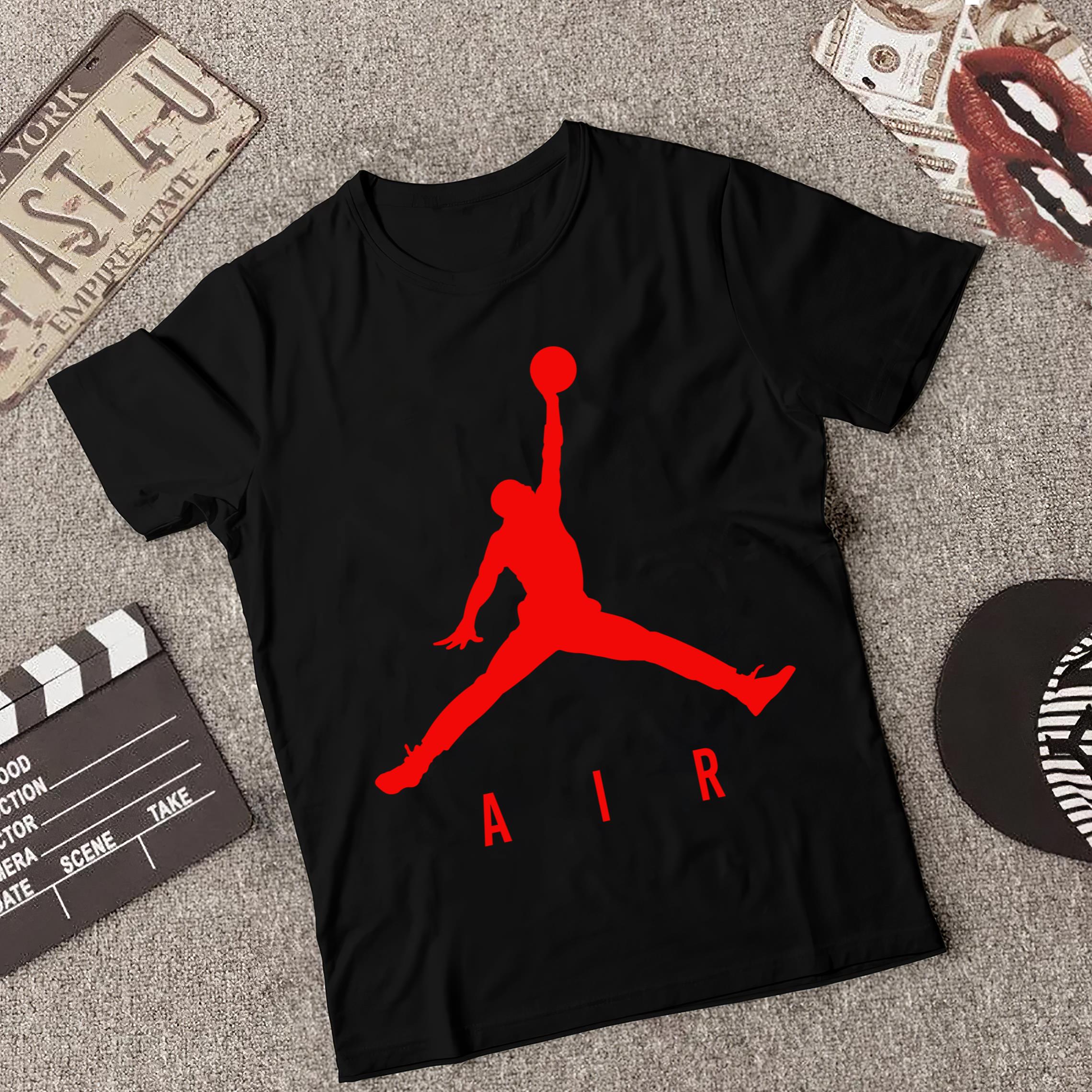 GD140408-POD UNISEX T-SHIRT, Jordan AIR RED Logo Unisex T-shirt AIRJORDANサイン入りティーシャツ