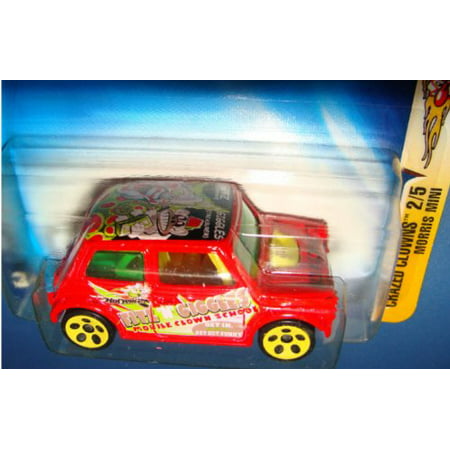 MINI COOPER Hot Wheels 2003 Crazed Clowns Serties #2/5 RED Morris Mini Cooper 1:64 Scale Collectible Die Cast Metal Toy Car Model