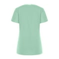 thumbnail image 5 of Scyoekwg Summer Casual Tops for Women Trendy Short Sleeve T Shirts Classic Solid Color Tshirt Loose Comfy Blouse V-Neck Lace Basic Tops Going Out Tops Blouses (Green,L), 5 of 6