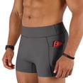 thumbnail image 5 of Men's High Waist Compression Athletic Shorts with Pockets, Breathable Tight Fit Gym Training 3 Inch Inseam Workout Bottoms for Running and Fitness, 5 of 6