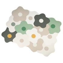 Unique Bargains 1 Pc Drain Pad Floral Dish Drying Mat for Kitchen Coffee Color White 15.75"x11.81"x0.14"