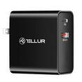 thumbnail image 2 of Tellur PDHC1 48W Dual-Port PD Charger PD30W + QC3.0, 3 Plug Adapters (US, EU, UK), Compatible with Type-C and USB Cables, Black, 2 of 5