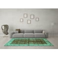 thumbnail image 3 of Ahgly Company Indoor Rectangle Oriental Turquoise Blue Industrial Area Rugs, 3' x 5', 3 of 4