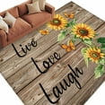 thumbnail image 3 of Sunflower Rustic 5x8 Area Rugs, Vintage Wooden Flowers Butterfly Non-Skid Rubber Backing Large Rectangle Rugs - Living Room Bedroom Home Office, Indoor Floor Mat Carpets Washable Rug, 3 of 9