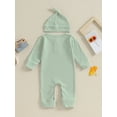 thumbnail image 4 of Bagilaanoe Newborn Baby Girl Boys Fall Jumpsuit Long Sleeve Bodysuit + Hat 3M 6M 9M 12M 18M 24M Infant Fall One Piece Romper, 4 of 9
