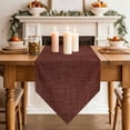thumbnail image 3 of Table Runners 36 Inches Long, Dark Brown Cotton Linen Kitchen Dining Coffee Table Runner for Party Home Decor, Vintage Country Monochrome Chocolate Color Tabletop Dresser Scarves Runner 13x36 Inch, 3 of 9